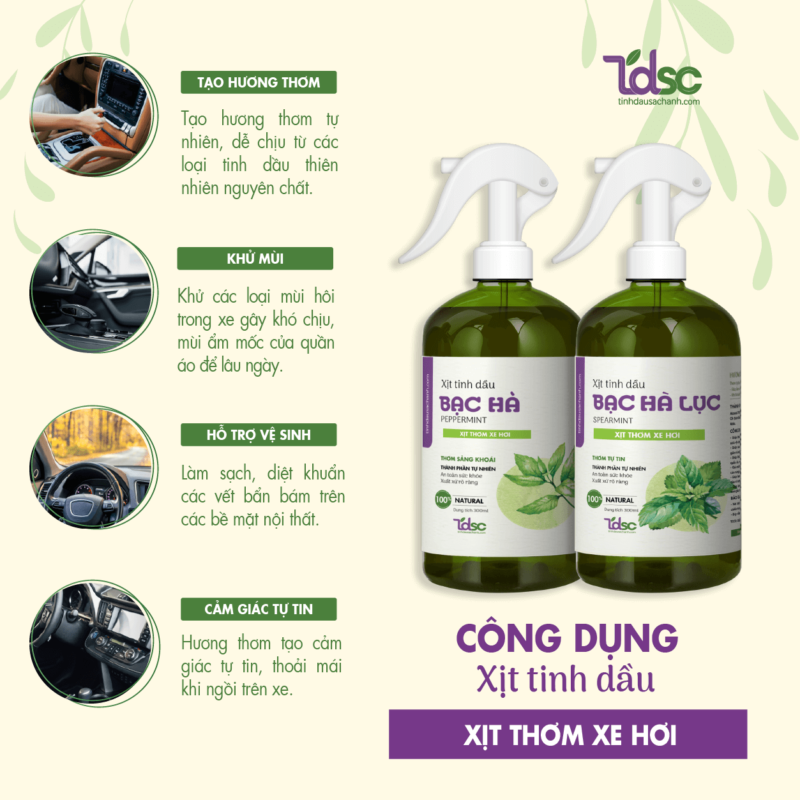 Công dụng xịt thơm xe hơi