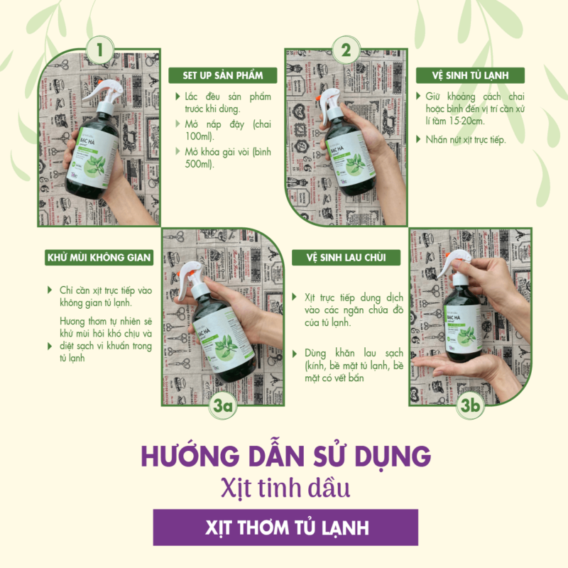 Hướng Dẫn Sử Dụng Xịt Thơm Vệ Sinh Tủ Lạnh