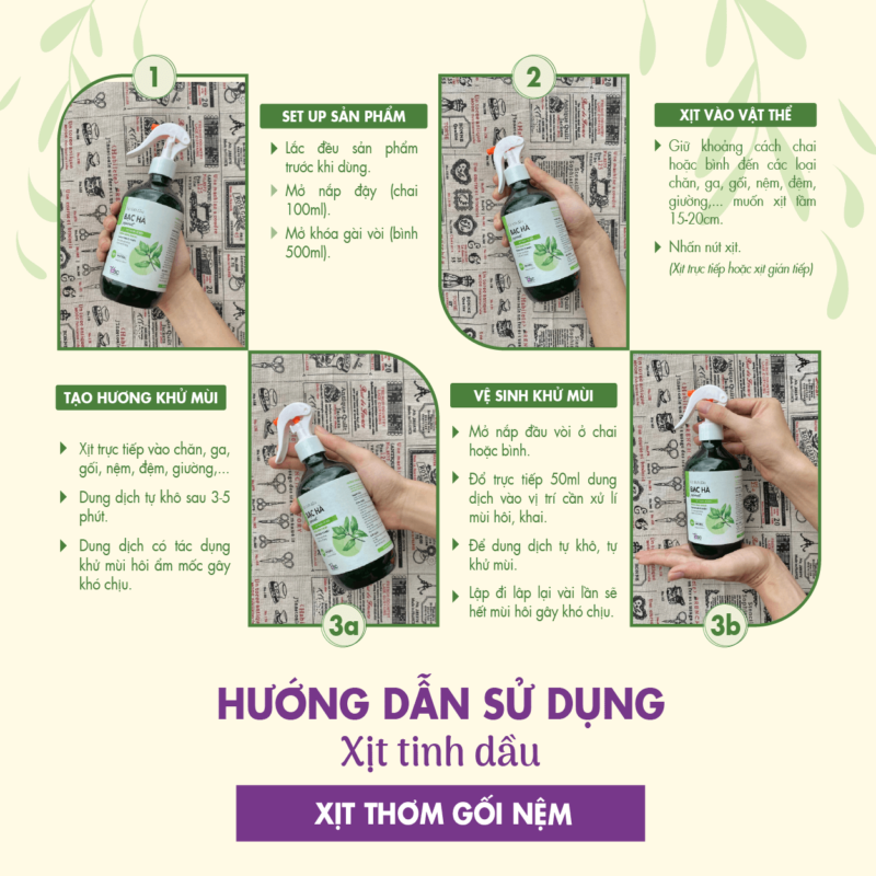 Hướng Dẫn Sử Dụng Xịt Thơm Gối Nệm