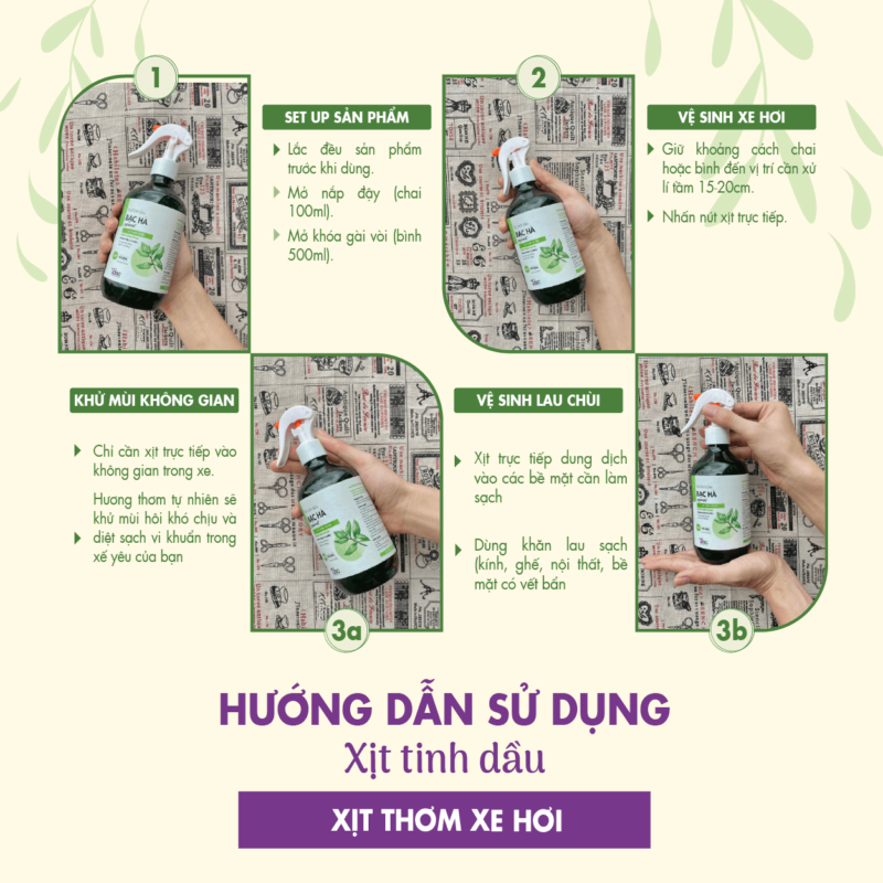 Hướng dẩn sử dụng xịt thơm xe hơi