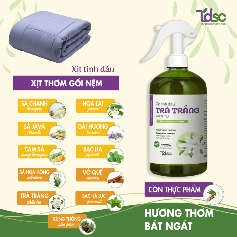 Thành Phần Chính Của Xịt Thơm Gối Nệm.