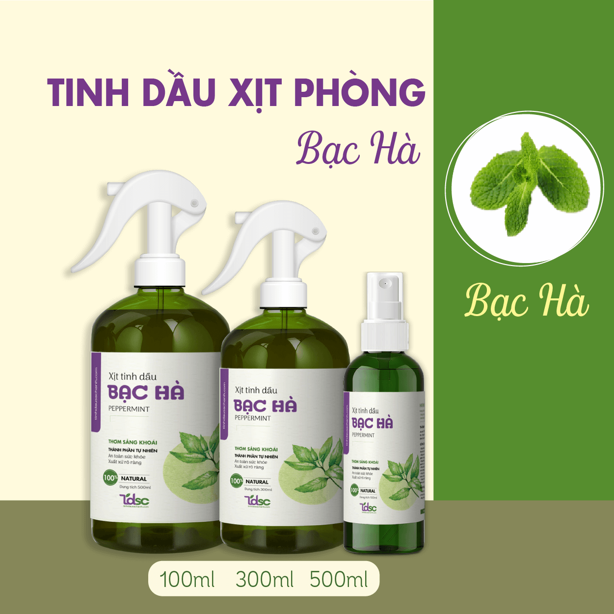 Xịt Phòng Tinh Dầu Bạc Hà
