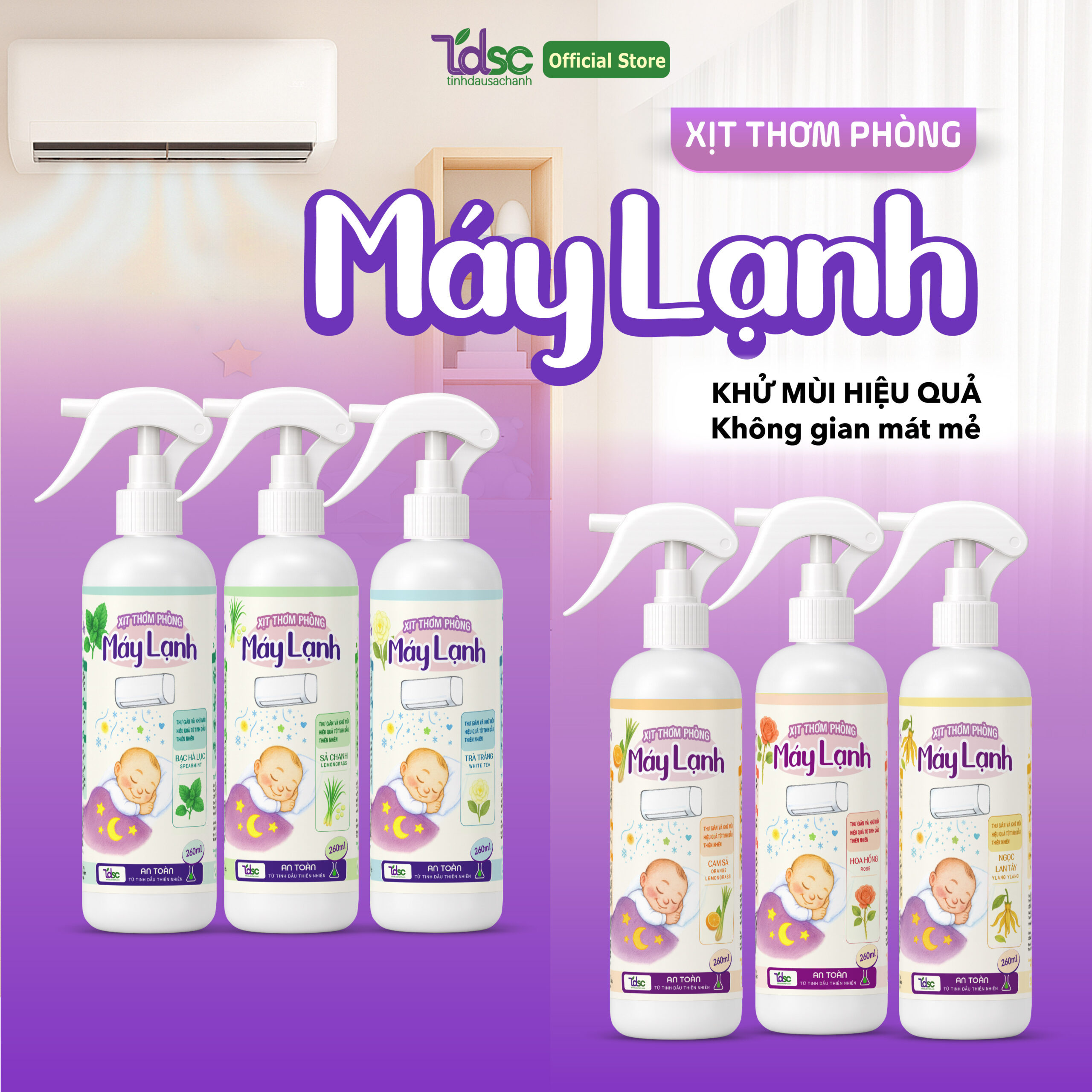 Xịt thơm phòng máy lạnh Tinhdausachanh