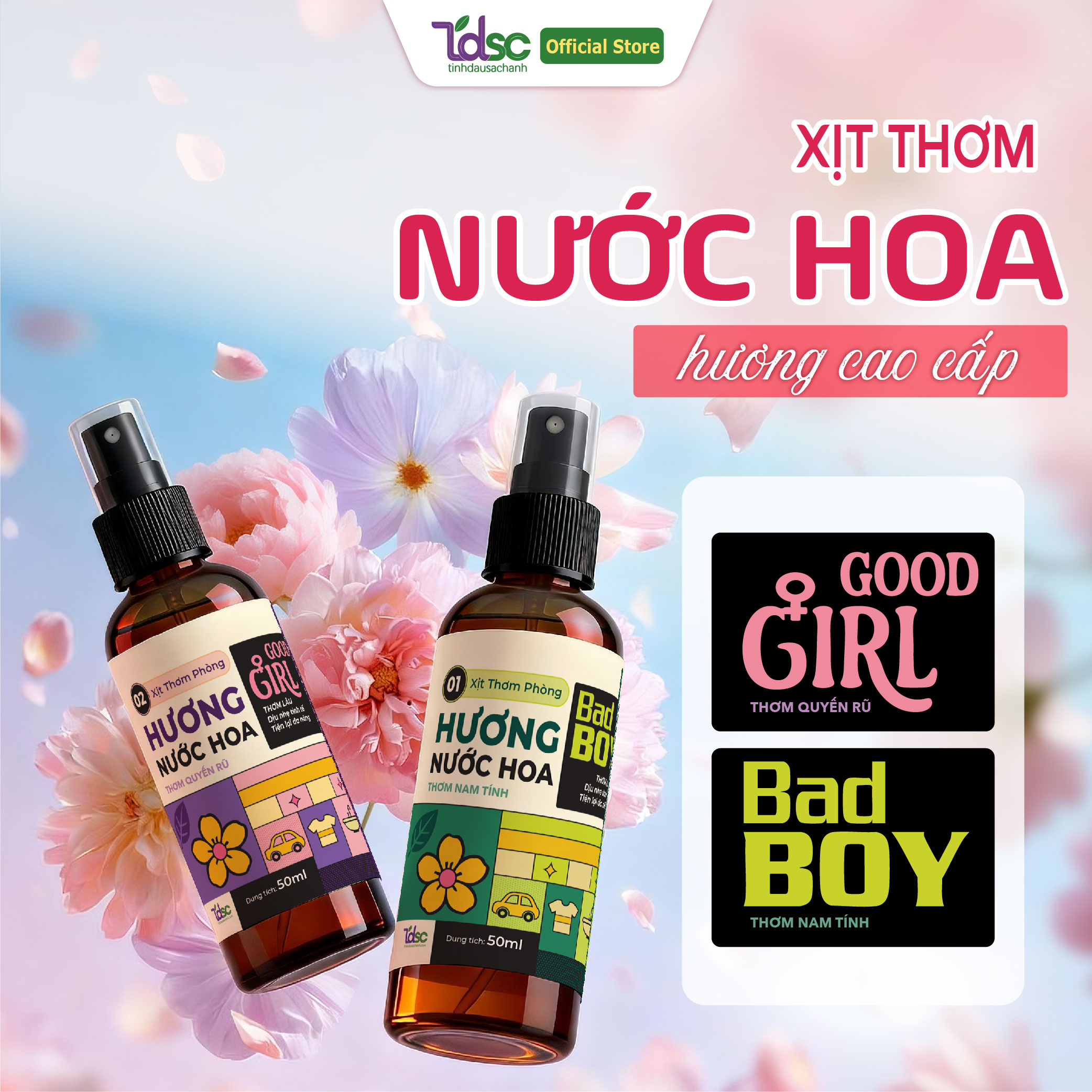 XỊT THƠM HƯƠNG NƯỚC HOA MEN & GIRL 50ml TINHDAUSACHANH