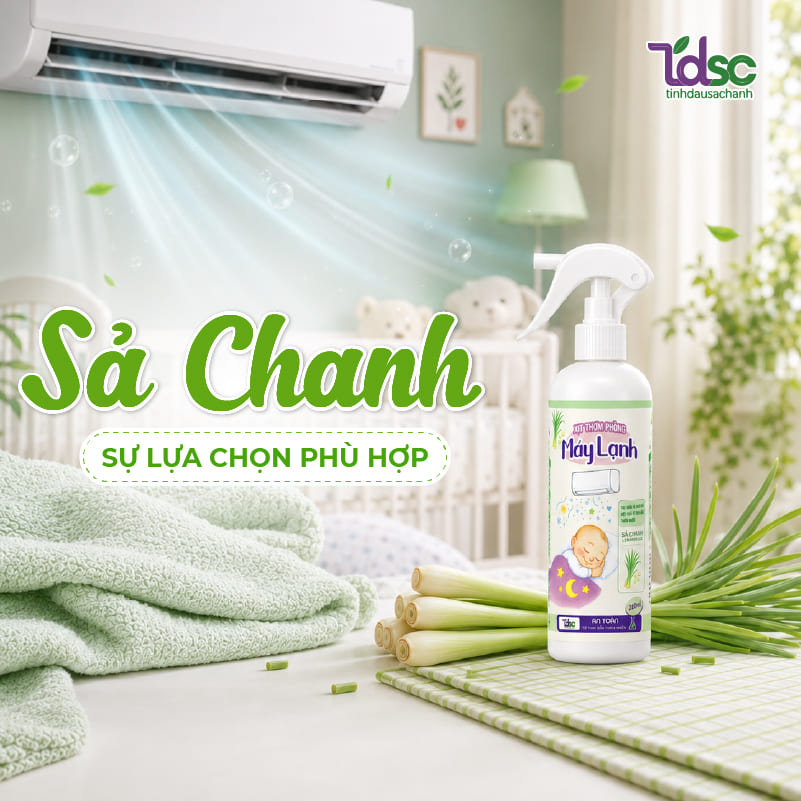 Xịt phòng sả chanh phù hợp cho phòng bé