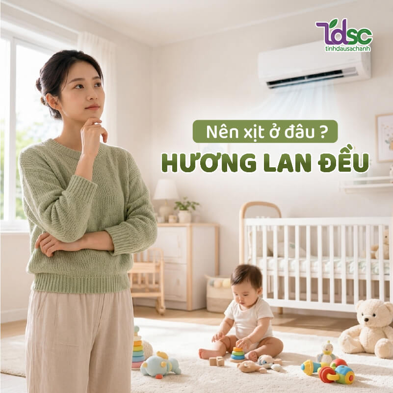 Cách xịt phòng giúp hương thơm lan đều trong phòng bé