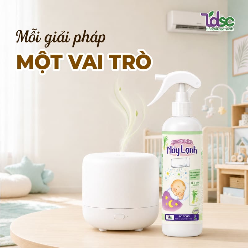 Sự khác nhau giữa xịt phòng và tinh dầu cho phòng bé